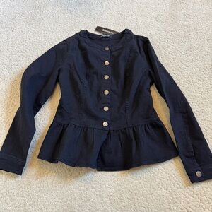 Allegra K Women's Black Button Peplum Blazer